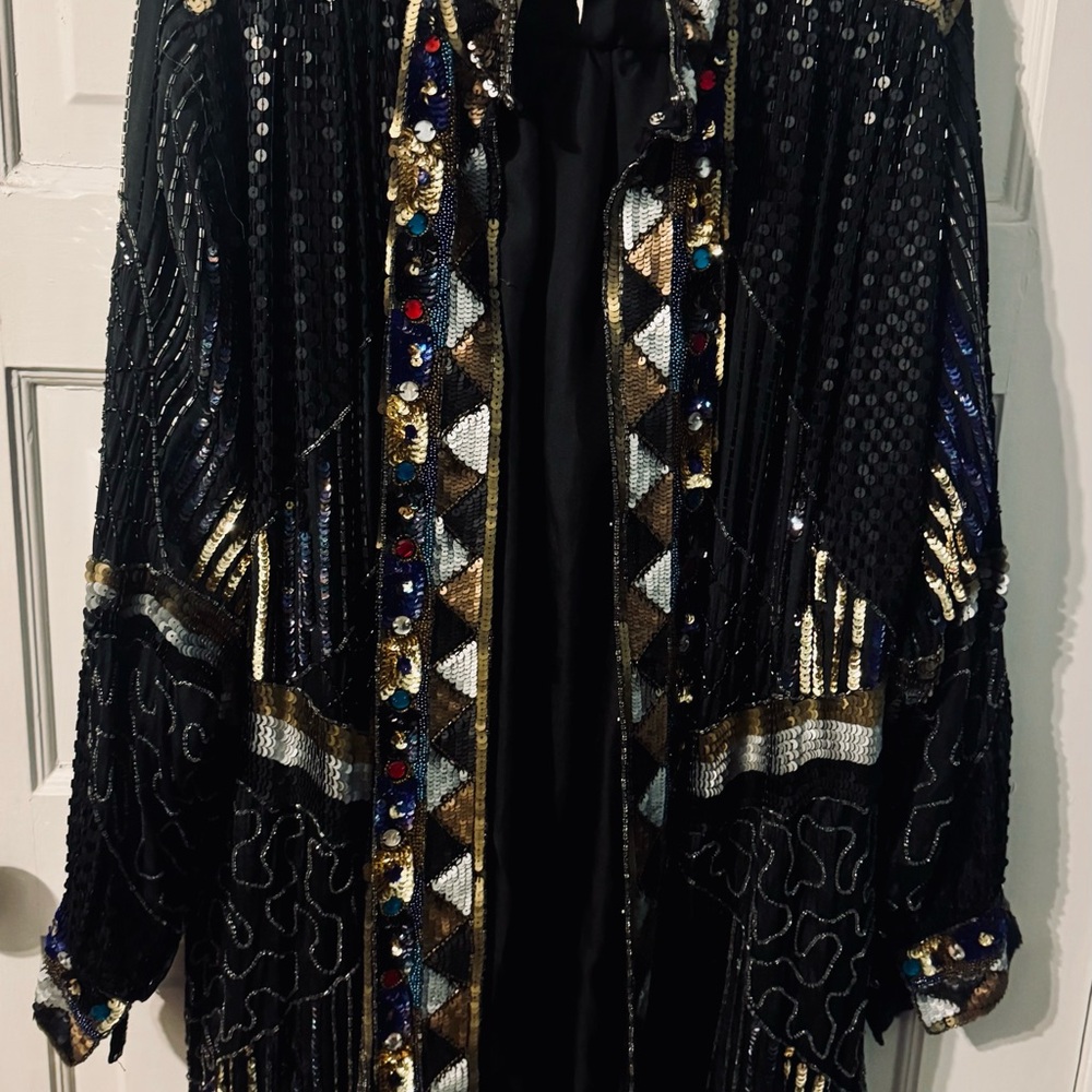 Chic Black Sequin Women's Blazer